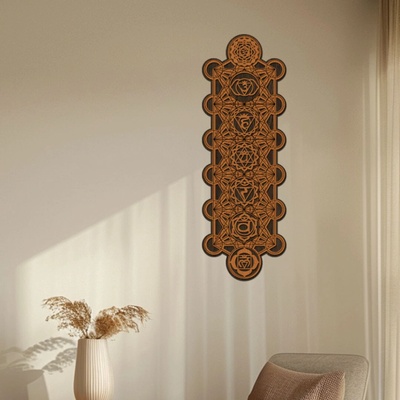 dřevo života Dřevěná dekorace Čakrový panel Rozměry (cm): 20x60, Zvolte barvu dekoru: Třešeň-Wenge