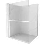 Mexen Kioto+ L стационарна душ стена с рафт Walk-in 80 x 200 см, ивици, бяла - 800-080-123-20-09 (800-080-123-20-09)