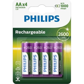 Philips R6B4B260/10 - 4 бр. Акумулаторна батерия AA NiMH/1, 2V/2600 mAh (P2237)