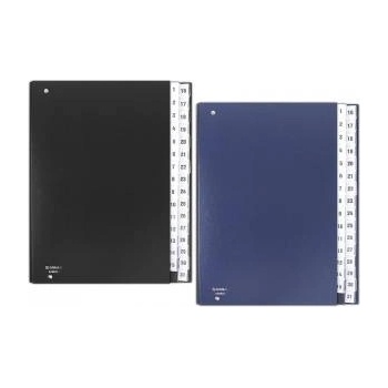 DONAU Correspondence folder, cardboard, A4, 1-31, navy blue