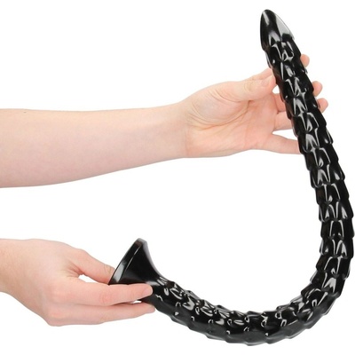 Shots Ouch! Scaled Anal Snake 20″ / 50 cm, černé anální dildo s přísavkou 54,5 x 3,4 cm