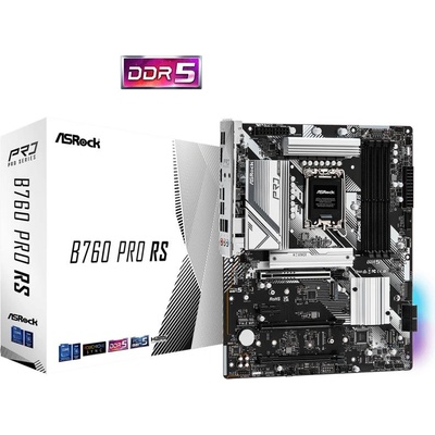 Дънна платка asrock b760 pro rs, lga1700, ddr5, pcie 5.0, 4x sata3 6.0, 1x hyper m. 2, 2x usb 3.2 gen2 type-c, atx, b760 pro rs