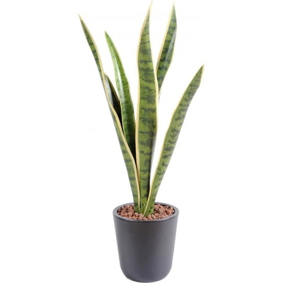 Umelá kvetina Sansevieria deluxe v kvetináči, zeleno žltá 60cm