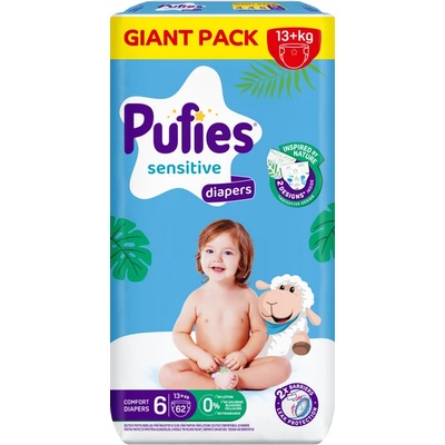 pufies Бебешки пелени Pufies Sensitive размер 6 - 62 броя