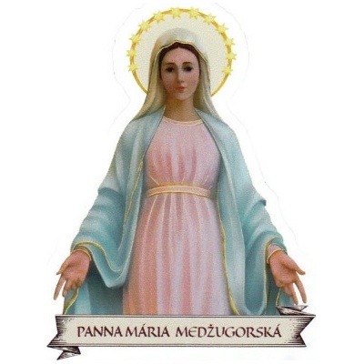 Samolepka (DF) Panna Mária Medžugorská