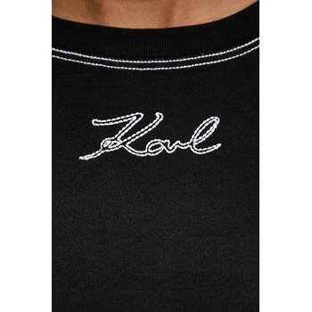 Karl Lagerfeld Памучна тениска Karl Lagerfeld дамска в черно A3W17019 (A3W17019)