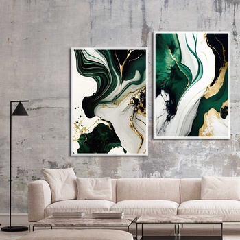 Decono Картини Мрамор в Зелено