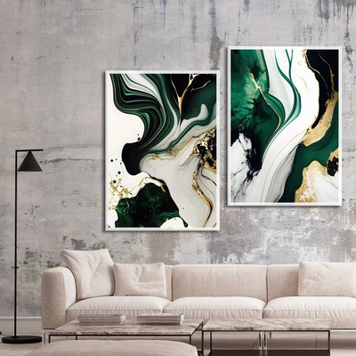 Decono Картини Мрамор в Зелено