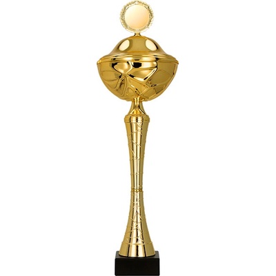 Kovový pohár s poklicí Zlatý 26,5 cm 9 cm