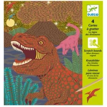 DJECO - Детски скреч карти - Светът на динозаврите (DJ09726)