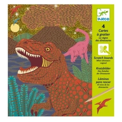 DJECO - Детски скреч карти - Светът на динозаврите (DJ09726)