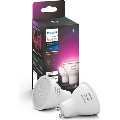 Philips Смарт LED луничка Philips Hue GU10, White & Colour Ambiance, 350 lm, dimmable, double pack (Philips Hue GU10)