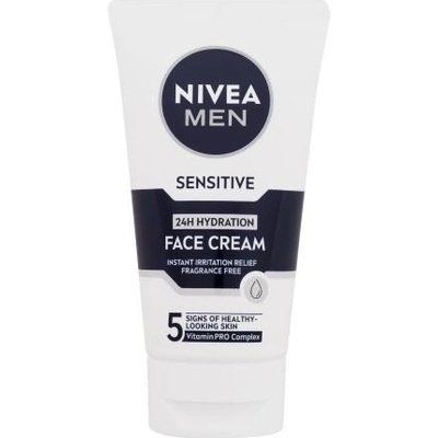 Nivea Men Sensitive 24H Hydration Face Cream zklidňující a hydratující pleťový krém bez parfemace 75 ml