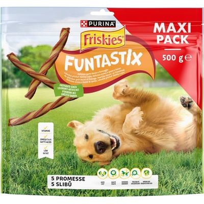Friskies Funtastix tyčinky s príchuťou slaniny a syra 500 g