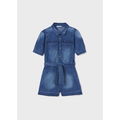 Mayoral Overal s krátkým rukávem riflový tmavě modrý