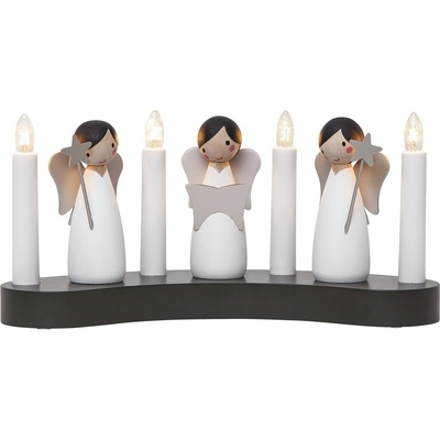Star trading Okenní dřevěný svícen Angel Choir 31x15 cm