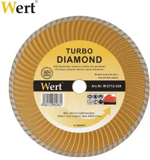 Wert TURBO Диамантен диск за гранит, мрамор, керамика и камък (115mm) (W 2712-115)