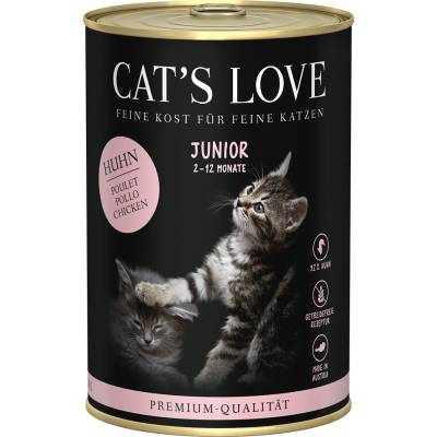 CAT’S LOVE 12х400г Junior Cat´s Love, консервирана храна за котки - с пилешко