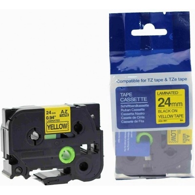 Compatible Съвместима лента с Brother TZ-651 / TZe-651, 24mm x 8m, черен печат / жълт фон (TZe651)