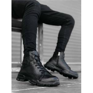BOA Shoes Мъжки боти от естествена кожа ba0184 - Черни #324190 (324190_Черно)