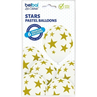 Javoli Balón 30 cm biely s hviezdami