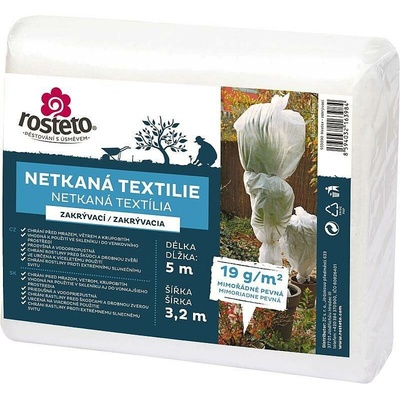 Rosteto netkaná textilie 5 x 3,2 m 19 g/m² bílá