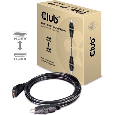 Club 3D KAB Club3D HDMI 2.0 4K60Hz UHD 360 Ротационен кабел 2M/6.56ft Мъжки/мъжки CAC-1360 (CAC-1360)