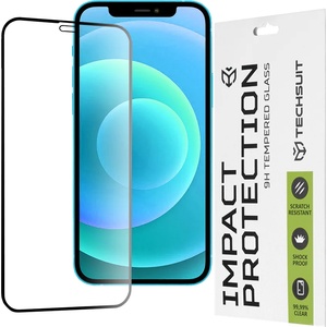 Techsuit Протектор за iPhone 12 / iPhone 12 Pro - 111D Full Cover / Full Glue Glass - Черен (KF235598)