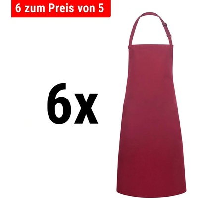G.Gastro 6 ks Karlowsky Zástěra s laclem Basic vínová D9785979