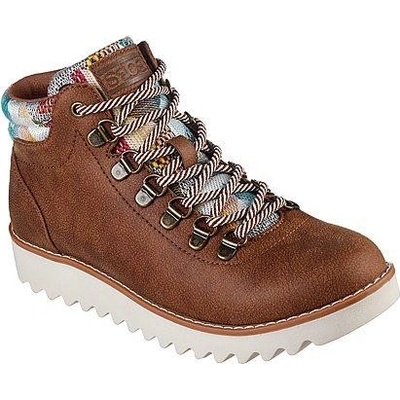 Skechers Mountain Kiss Alpha Star brown dámské kotníkové zimní boty – Zboží Dáma