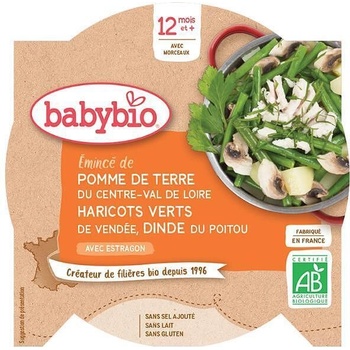 Bebybio Био Меню - Пуешко месо, Картофи и Зелен фасул (12+ месеца) - купичка 230г - Babybio (4116)