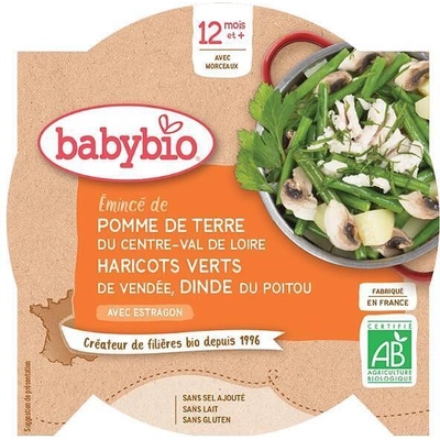 Bebybio Био Меню - Пуешко месо, Картофи и Зелен фасул (12+ месеца) - купичка 230г - Babybio (4116)