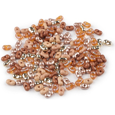 Stoklasa Plastové korálky peanut mix 4x6 mm Balení: 10 g, Varianta: 6 béžová zlatá 6 béžová zlatá