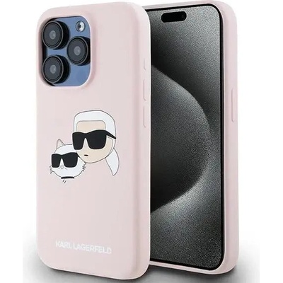 KARL LAGERFELD Кейс Karl Lagerfeld Silicone Karl&Choupette MagSafe за iPhone 15 Pro Max, розов (3666339256876)