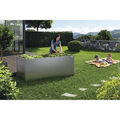Biohort Vyvýšený záhon 2x1 plechový 201 x 102 x 77 cm šedý křemen metalický