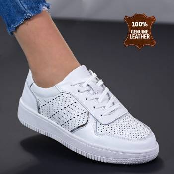 Обувки естествена кожа 186055 white