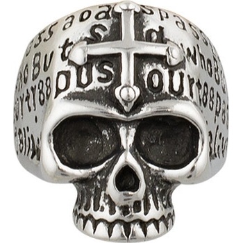 Albainox Prsteň 09984 -20 Lebka s templárskym krížom strieborný