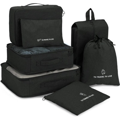 KUFRYPLUS Cestovní organizéry SN1356 černá, 7 ks