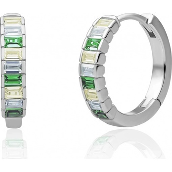 Sparkling Jewels strieborné náušnice s farebnými kubickými zirkónmi EAS23-CZ03