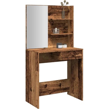 vidaXL Тоалетка с огледало от старо дърво 74, 5x40x141 cm (857007)