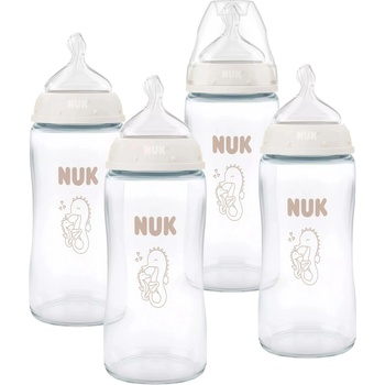 Nuk Комплект стъклени шишета NUK First Choice + - 4 части, 240 ml, размер М (10225363)