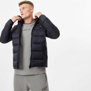 Jack Wills Яке Jack Wills Men's Kershaw Water Resistant Synthetic Fill Short Puffer Jacket - Black