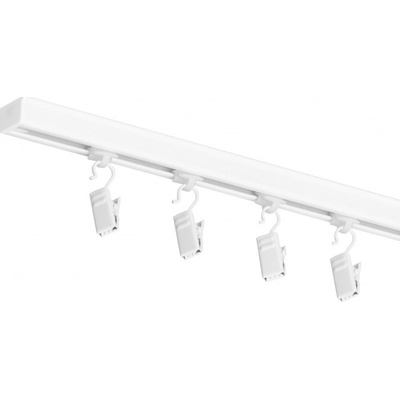 Dekodum Jednořadá hliníková stropní kolejnicová garnýž bílá kombinovaný 400 cm – Zboží Mobilmania