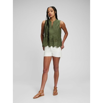 GAP Памучен кроп топ с дантела GAP GAP | Zelen | ЖЕНИ | XXL