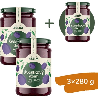 4Slim 100% džem švestkový 3 x 280 g