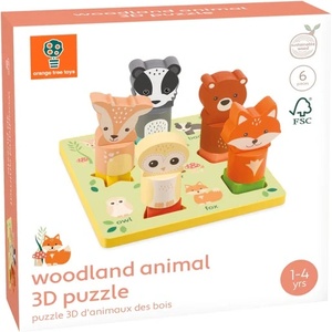 Orange Tree Toys Дървен 3D пъзел Orange Tree Toys - Горски животни (OTT20043) - ozone