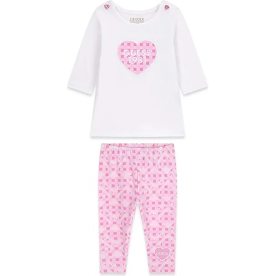 Guess Бяла туника и розов клин за бебе момиче Guess