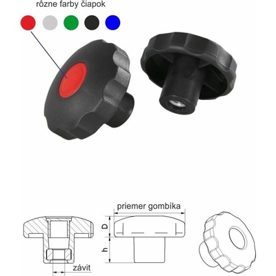 Kovoinox Aretačná matica, ø-50mm,M10mm,D-15mm,h-17 -Polyamid, odolná voči poveternostným vplyvom Černá – Zbozi.Blesk.cz
