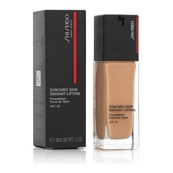 Shiseido Synchro Skin Radiant Lifting SPF30 озаряващ фон дьо тен със слънцезащита и лифтинг ефект 30 ml нюанс 350 Maple