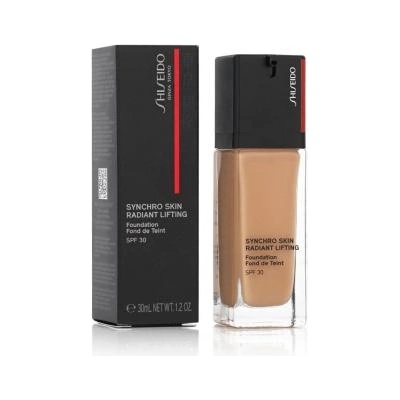 Shiseido Synchro Skin Radiant Lifting SPF30 озаряващ фон дьо тен със слънцезащита и лифтинг ефект 30 ml нюанс 350 Maple